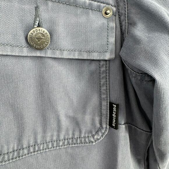 Vintage PATAGONIA Broken Twill Jacket Women's Size Medium Slate Blue/Gray - Picture 6 of 13